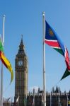 View Of Big Ben Across Parliament Square Stock Photo