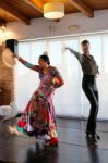 Calahonda, Andalucia/spain - July 3 : Flamenco Dancing At Calaho Stock Photo