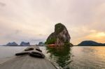 Tour Panyee Island In The Sunset Stock Photo