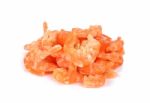 Dried Shrimp Isolated On White Background Stock Photo