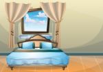 Cartoon  Illustration Interior Bedroom Stock Photo