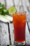 Iced Lemon Tea With Lemongrass Stock Photo