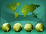 World Map Means Cartography Globalization And Continents Stock Photo