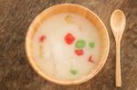 Water Chestnut Coated With Tapioca Starch In Coconut Cream Stock Photo