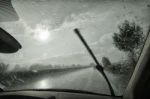 Windshield Wiper In Action Stock Photo