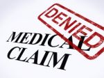 Medical Claim Denied Stamp Stock Photo