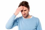 Man Having Severe Headache Stock Photo