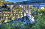 Bridge Over The Valley In Verdon France Stock Photo