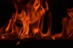 Beautiful Fire Flames On Black Background Stock Photo