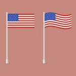 American Flag On Pole Stock Photo