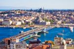 Bridge Over Golden Horn In Istanbul Stock Photo