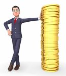 Money Character Means Business Person And Wealthy 3d Rendering Stock Photo