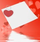 Heart Clip On Note Displays Affection Note Or Love Message Stock Photo