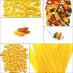 Various Type Of Italian Pasta Collage Stock Photo