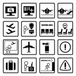 Airport Icons Design Set Stock Photo