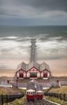 Saltburn Pier And Cliff Lift - Saltburn By The Sea - North Yorks Stock Photo