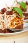 Chestnut Cream Cake Dessert Stock Photo