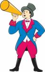 Circus Ringmaster Bullhorn Standing Cartoon Stock Photo