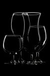 Beverage Glassware On Black Background Stock Photo