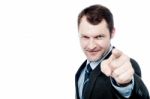 Handsome Businessman Pointing At You Stock Photo