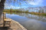 A Beatiful Landscape With Reflection And Blue Sky Stock Photo