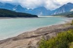 Storm Clouds Gathering Over Lake Sherburne Stock Photo