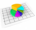 Pie Chart Shows Business Graph And Graphic Stock Photo