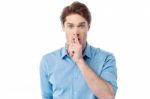 Silence Gesture, Shhhhh! Stock Photo