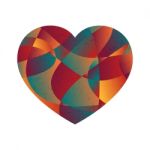 Abstract Colorful Curve Shape Love Heart Stock Photo