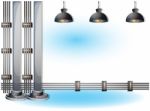 Cartoon  Illustration Water Pipe Wall With Separated Layers Stock Photo