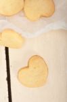 Heart Shaped Shortbread Valentine Cookies Stock Photo