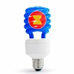 Flag Of The Association Asean On Bulb Stock Photo