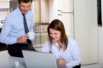 Couple Working In Computer Stock Photo