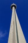 Beautiful Image Of Cn Tower And Blue Sky Stock Photo