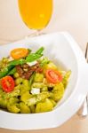 Pasta Pesto And Vegetables Stock Photo