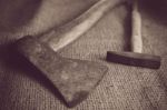 Old Vintage Axe Hand Tools Stock Photo