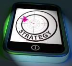 Strategy Smartphone Displays Methods Tactics And Game Plan Stock Photo