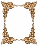 Flower Carved Frame Stock Photo