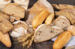 Fresh Assortment Of Baked Bread Varieties Stock Photo