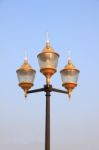 The Three Classic Lamp Of Outdoor Bulb Stock Photo