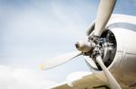 Engine Of An Old Abandoned Civil Plane Stock Photo