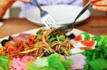 Green Papaya Salad Stock Photo