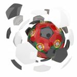 Portugal Soccer Ball Isolated White Background Stock Photo