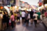 Blurred People In The Street Stock Photo