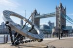 Sun Dial Near Tower Bridge Stock Photo