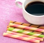 Coffee Break Cookies Indicates Biscuit Delicious And Barista Stock Photo