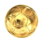 Golden Soccer Ball Isolated On White Background Stock Photo