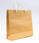 Recycle Paper Bag On White Background Use For Shopping And Save Stock Photo