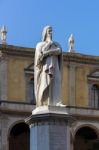 Monument To Dante In Plaza Del Signori Verona Stock Photo