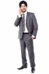 Businessman Communicating With Client Stock Photo